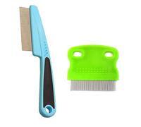 2 Pcs Flea Comb,Dog Comb Cat Comb Dog Hair Comb Pet Combs Pet Grooming Comb Flea Lice Comb Cat Grooming Supplies for Dog/Cat/Small Pets (Blue and Green)