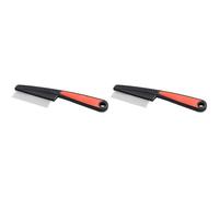 2 Pcs Flea Comb, Fine Tooth Grooming Comb with Stainless Steel Needles, Hair Removal Tool with Ergonomic Non Slip Handle for Grooming Fleas and Loose Fur