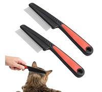 2 Pcs flea comb for cats and dogs, Stainless Steel Pet Combs with Fine Rounded Teeth - Effective Dual-Sided flea comb for Removing Fleas, Lice, and Tangles, Gently Groom Short & Long Haired Pets