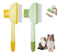 2 PCS Flea Comb for Cats Dogs Brush for Shedding Pet Hair Removal Comb with Long & Short Stainless Steel Teeth for Deshedding