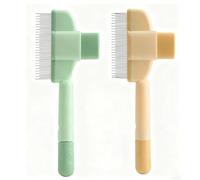 2 Pcs Flea Comb for Cats Dogs,Universal and Durable Flea Removal Comb,for Long Hair, Pet Combs for Removing Fleas,Ticks,Tear Stains,Dandruff,Comfortable and Easy to Hold(Green,Yellow)