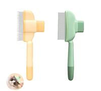 2 PCS Flea Comb for Dogs, Dog Flea Comb, Cat Combs, Pet Combs, for Dogs and Cats, Kitten Puppy Pets, Self Cleaning Slicker Brushes (Yellow+green)