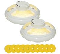 2 pcs Flea Traps for Home, LED 2 Modes Flea Light Trap with 20 Capture Stickers USB Rechargeable Indoor Outdoor Pet Pest Control Non Toxic Flea Trapping Lamp Natural Insect Traps（White）