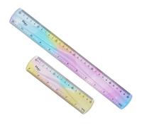 2 Pcs Flexible Ruler 30/15 cm 12/6 inch, Bendy Ruler, Colorful Rulers, Unbreakable Bendable Straight Rulers Dual Scale Metric and Imperial Shatterproof Measuring Tool for School Office Artist Engineer