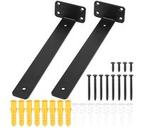 2 Pcs Floating Shelf Brackets for Shelves, 11.8 Inch/30cm Heavy Duty Industrial Black Metal Shelf Brackets, L Supports Shelving Bracket for Walls Scaffold Board