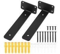 2 Pcs Floating Shelf Brackets for Shelves, 7.87 Inch/20cm Heavy Duty Industrial Black Metal Shelf Brackets, L Supports Shelving Bracket for Walls Scaffold Board