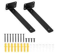 2 Pcs Floating Shelf Brackets for Shelves, 9.84 Inch/25cm Heavy Duty Industrial Black Metal Shelf Brackets, L Supports Shelving Bracket for Walls Scaffold Board