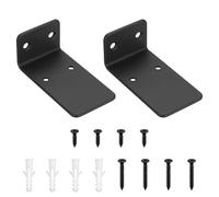 2 Pcs Floating Shelf Brackets, Scaffold Board Shelf Brackets & Supports, 3.5 Inch Heavy Duty Metal Black Shelf L Wall Brackets for Shelves Brackets, Wall Mounted Shelving Brackets for Hanging