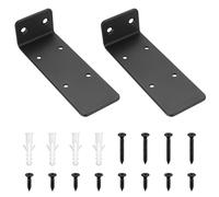 2 Pcs Floating Shelf Brackets, Scaffold Board Shelf Brackets & Supports, 5.59 Inch Heavy Duty Metal Black L Wall Bracket for Shelves, Wall Mounted Shelving Bracket for Hanging