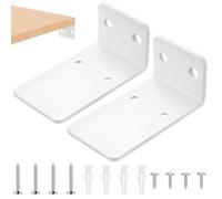2 Pcs Floating Shelf Brackets, Small Scaffold Board Shelf Brackets White