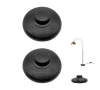 2 Pcs Floor Lamp Foot Switch, Push Round Foot Switch for Lamp Floor Table Lights, 70mm 2.76" Inline Push-on Push-off Press Switch Pedal for Desk Lamp Floor Lamp Lighting Equipment (Black)
