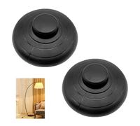 2 PCS Floor Lamp Inline Foot Switch, Round Foot Pedal Lamp Switch Black, 250V 2A Step ON/OFF Spring Push Button, Replacement Foot Pedal for Floor Lamp Extension Cord and Small Appliances