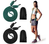 2 Pcs Flow Exercise Rope for Fitness Flow Double Braid Workout Rope with 2 Pcs Cloth Bags Adjustable Length Jump Ropes for Working out Men Women Home Gym Training Indoor Outdoor, 9 ft