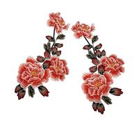 2 Pcs Flower Patches Iron on Embroidered Sew on Decorative Appliques Floral for Clothes Hat Jackets Flower Sewing