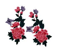 2 Pcs Flower Patches Iron On Patches Clothing Embroidery Applique Floral for Bag Decoration Flower Sewing Embroidered Iron On/sew On