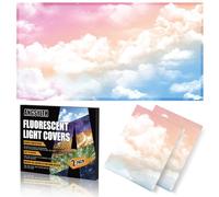 2 Pcs Fluorescent Light Covers - 4 x 2 Feet Light Covers for Ceiling lights Classroom, Magnetic Light Filters for Office, Hospitals, Home. Rainbow