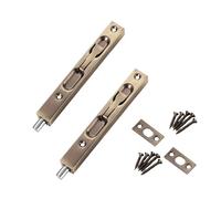 2 Pcs Flush Bolt Latch, 6 Inch Stainless Steel Sliding Bolt Lock Concealed Door Security Bolts with Screws for Bathroom, Cupboard, Internal Doors (Bronze)