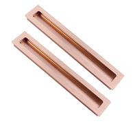 2 Pcs Flush Sliding Door Pull Handles Square Recessed Cabinet Handles Aluminum Alloy Drawer Knob with Screws for Doors Windows Cabinets Furniture Door Levers,Rose Gold (Hole Distance 160mm)