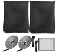 2 Pcs Fly Screens for Windows with Magic Click 1.3 * 1.5m Self-Adhesive Window Insect Screen Mesh, Mosquito net can be Individually Cut, Bug Bee Mosquito Protector, with Velcro and Net Press Device