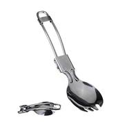 2 Pcs Foldable Cutlery Stainless Steel Folding Spork Lightweight Outdoor Spoon Fork for Hiking Survival Camping Travel