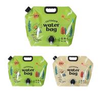 2 PCS Foldable Emergency Water Bag Container Bag Freezable BPA Free Plastic Outdoor Folding Water Bag Suitable for Sports Camping Cycling Climbers Food Grade light yellow 2pcs