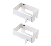 2 Pcs Foldable Trash Bag Holder Rack For Kitchen Cabinet Door Hanging Waste Bin Stand Plastic Garbage Bag Frame Under Sink Storage Organizer White And Grey Color 7.28 Inch(White)