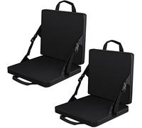 2 Pcs Folding Chair Cushion Black Stadium Foldable Boat Canoe Kayak Seat Portable Lightweight Padded Seat with Backrest for Indoor Outdoor Sport Events Bleacher Outing Traveling Hiking Fishing Camping