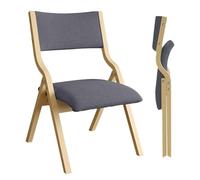2 Pcs Folding Chairs with Padded Seats, No Assembly Needed, Portable Outdoor Dining Chairs for Weddings, Parties, and Receptions (Natural Finish)