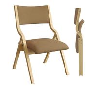2 Pcs Folding Chairs with Padded Seats - No Assembly Required, Portable Outdoor Dining Chairs for Weddings, Parties, and Receptions - Stylish Brown Foldable Seating