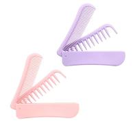 2 Pcs Folding Combs for Women, 2-in-1 Plastic Portable Travel Comb Compact Small Comb with Fine and Wide Teeth for All Hair Types