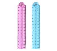 2 PCS Folding Ruler, 30cm Foldable Clear Ruler, 15cm Transparent Straight Shatterproof Plastic Flexible Geometric Ruler for School Kids Office