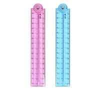 2 PCS Folding Ruler, 30cm Foldable Ruler Clear Ruler 15cm Transparent Straight Ruler Shatterproof Plastic Ruler Flexible Ruler Geometric Ruler For School Kids Office