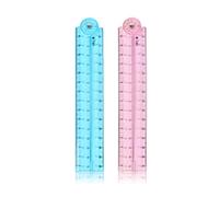2 Pcs Folding Ruler 30cm,Rulers for School,Foldable Clear Fold Helix Plastic Transparent Rullers Bendable Bendy Cute Kids Student Folded Long Reusable Practical Flexible Straight Ruller for Measuring
