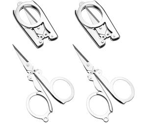 2 Pcs Folding Scissors - 10.5cm Compact Travel Scissors - Made of Stainless Steel - Ideal for Sewing, Crafting, and on-The-go use