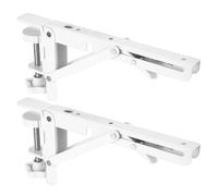 2 Pcs Folding Shelf Brackets Heavy Duty, Foldable Metal Wall Brackets for Shelves, Shelf Brackets & Supports Wall Mounted Folding Hinges with C Clamp Tiger Clamps for Bench Table Shelf(White/8 Inch)