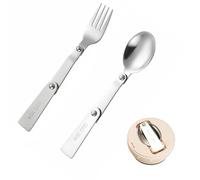 2 Pcs Folding Sporks Stainless Steel Set,Foldable Travel Utensils,Portable Folding Stainless Steel Spoon/Fork,Multifunctional and Reusable Cutlery Set,for Outdoor Picnic,Camping,Hiking Travel.