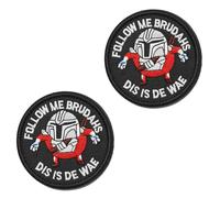 2 PCS Follow Me Brudahs Dis is De Wae Funny Patches Hook and Loop Applique Tactical Embroidered Emblem Patches for Backpack,Jacket,Vest,Hat,Bag,Uniforms,Armband,Biker,Pants,Clothes,Coat,Pouch