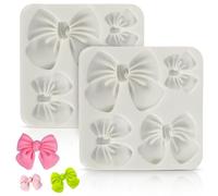 2 Pcs Fondant Bow Molds, Bows Silicone Molds Mini Chocolate Molds for Chocolate Cartoon Bow Silicone Mold for Cupcake Cake Decoration
