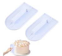 2 PCS Fondant Cake Smoother Set - Flat Edge Cake Scraper and Curved Edge Smoother, Perfect for Icing, Buttercream, and Fondant Decoration, Food-Grade Plastic, Easy to Use and Clean, Essential Cake Dec