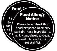 2 Pcs Food Allergy Notice Sign Stickers 7 inch Caution Allergy Warning Commercial Allergy Placard Label Caution Danger Safety Security Signs for Restaurant Food Coffee Shop Bakery