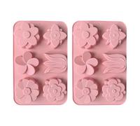 2 PCS Food Grade Silicone Baking Molds Set 6 Cavities Reusable Non-Stick Easy Release Creative Tools for Cupcake Muffin Candy Jelly Chocolate Soap Candle Ice Cube Making