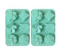 2 PCS Food Grade Silicone Baking Molds Set 6 Cavities Reusable Non-Stick Easy Release Creative Tools for Cupcake Muffin Candy Jelly Chocolate Soap Candle Ice Cube Making
