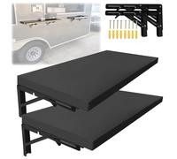 2 PCS Food Truck Folding Concession Shelf 24x12 48x12 36x12 60x12 72x12 In, Stainless Steel Food Service Shelves Wall Mounted, Truck Shelf Countertop Extension Fold Down(Black,38x14in/96x35cm)