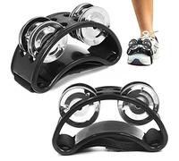 2 PCS Foot Tambourine, findTop Foot Shaker, Tambourines for Adults, Collocation Drums, Guitars, Metal Bells, for Concerts, Parties, Welcome Ceremonies (Black)