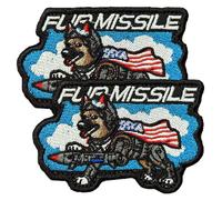 2 Pcs for Fur Missile Dog Funny Embroidered Patch,Tactical Military Meme Morale Hook and Loop USA Flag Dog Emblem Patches Accessories for Service Working and Training Dogs Doggy