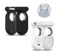 [2 Pcs] for Galaxy SmartTag2 Case with Invisible Pin, Full Protective Anti-Slip Soft Silicone Case for Samsung Galaxy Smart Tag 2 for Kids Pet Clothing Backpack Luggage (Black & White)