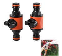 2 Pcs for Hozelock Connectors,Garden Hose Shut Off Coupler,Double Tap Nozzle Valve,Quick Connect Coupler with Shut-Off Valve,Double Male Hose Connector