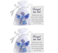 2 PCS Forget Me Not Gifts, Forget Me Not Angel Memorial Gift Keepsake for Grieving Friends Remembrance