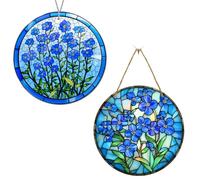 2 Pcs Forget Me Not Gifts, Sun Catchers for Windows,Forget Me Not Angel, Elegant Hanging Design, Ideal for Creating Warm Indoor Atmosphere and Special Occasion Presentations