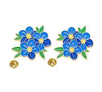 2 PCS Forget Me Not Pin Badges,Dementia Badge Blue Flowers Forget Me Not Brooch, Blue Enamel Flower Brooch Pin for Clothing Decoration or Gift Decorations